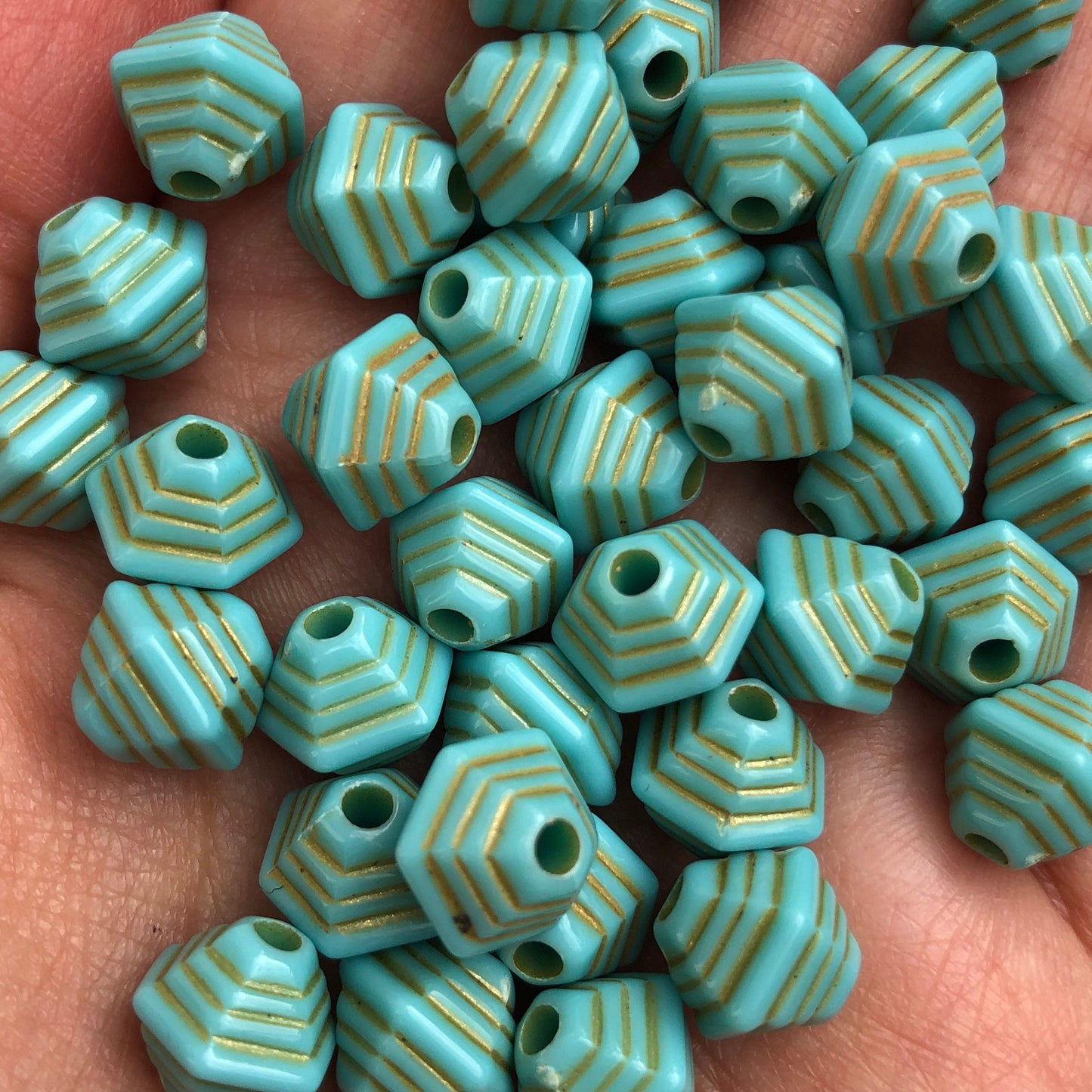 Blue Acrylic Beads