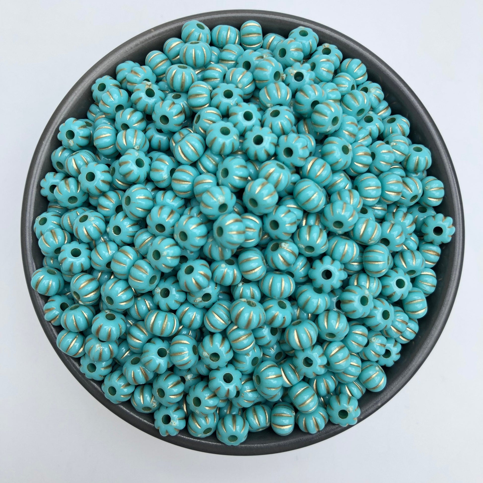 Aqua Blue Acrylic Resin Beads 