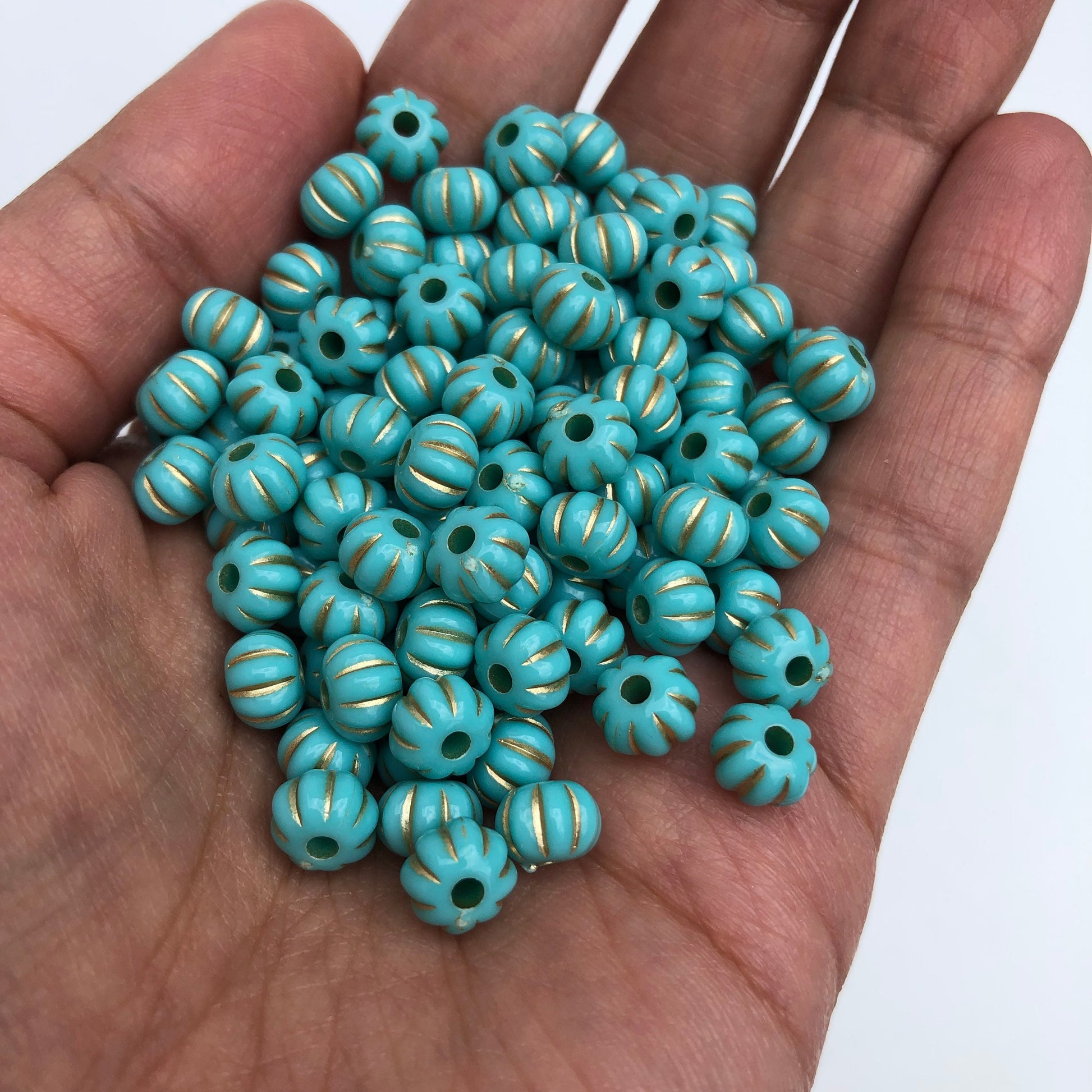 Aqua Blue Acrylic Resin Beads 