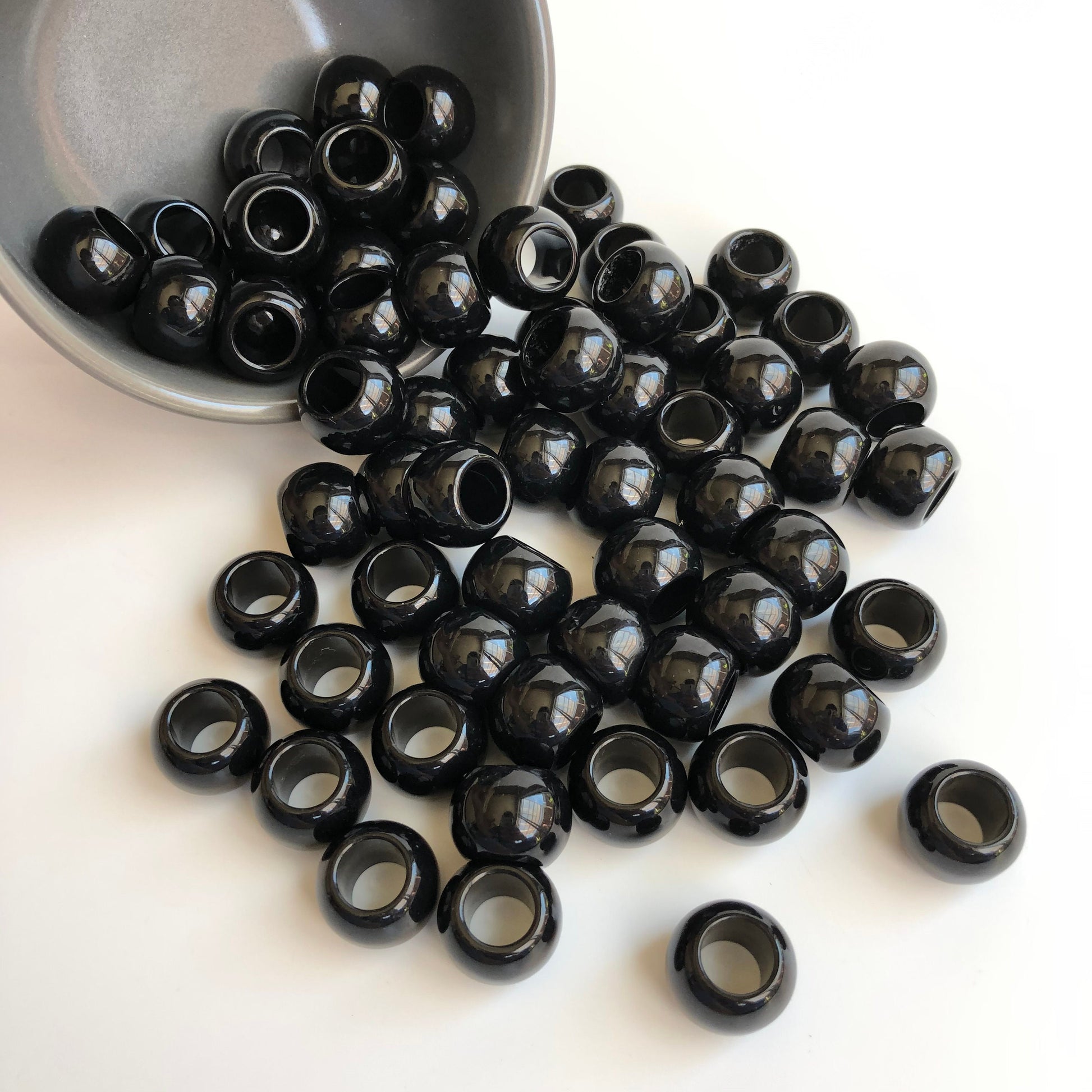 Black Macrame Beads