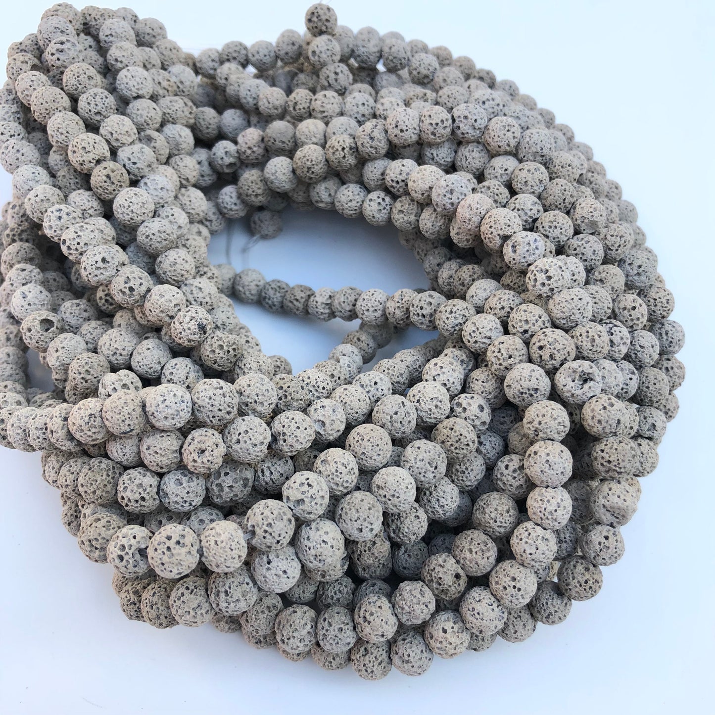 50pcs Natural Grey Volcanic Lava Bead 40cm Strand 8-8.5mm Round Matte Mineral Rock Beads