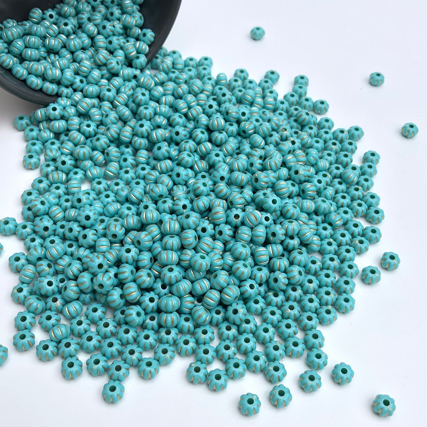 Aqua Blue Acrylic Resin Beads 