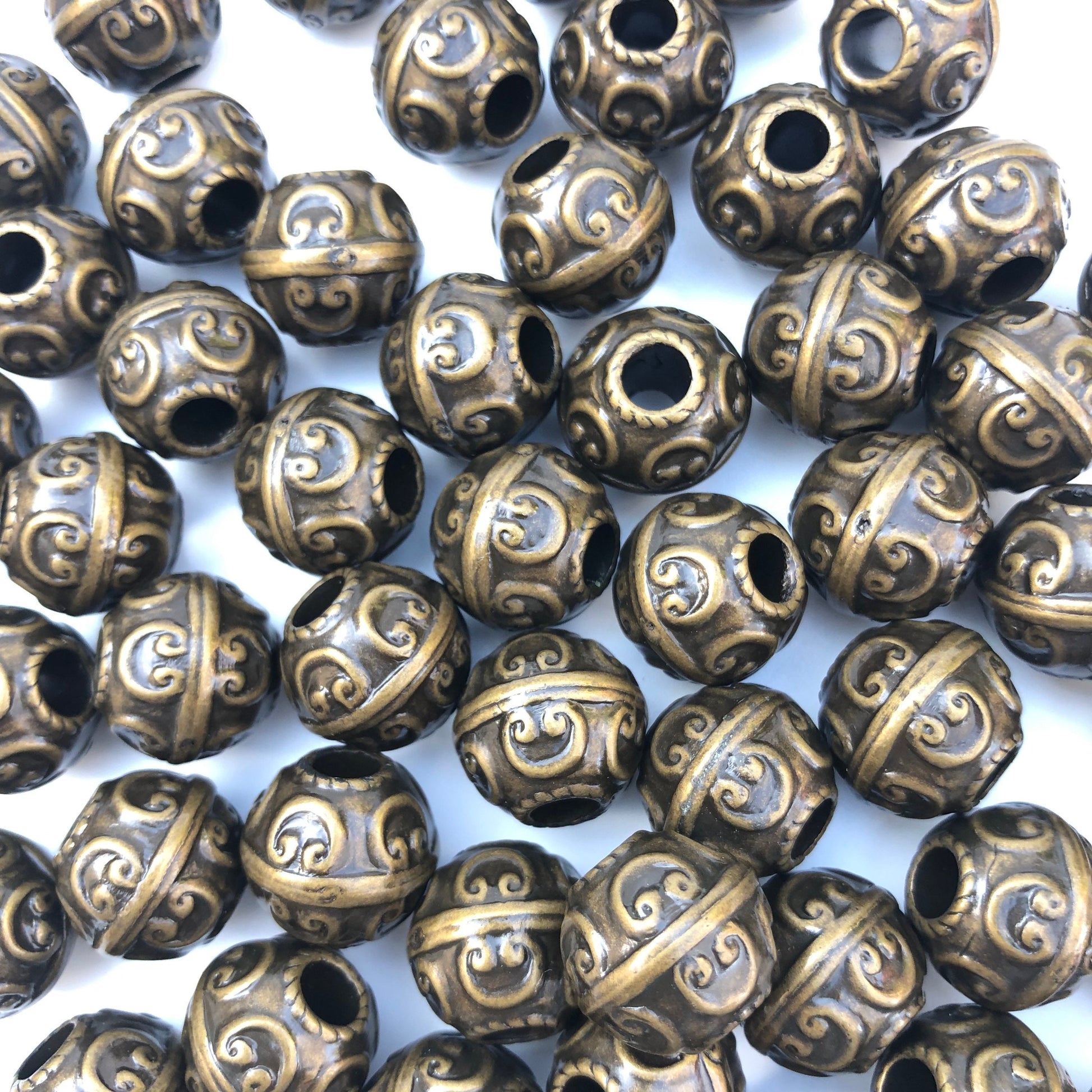 17mm Antique Bronze Macrame Beads