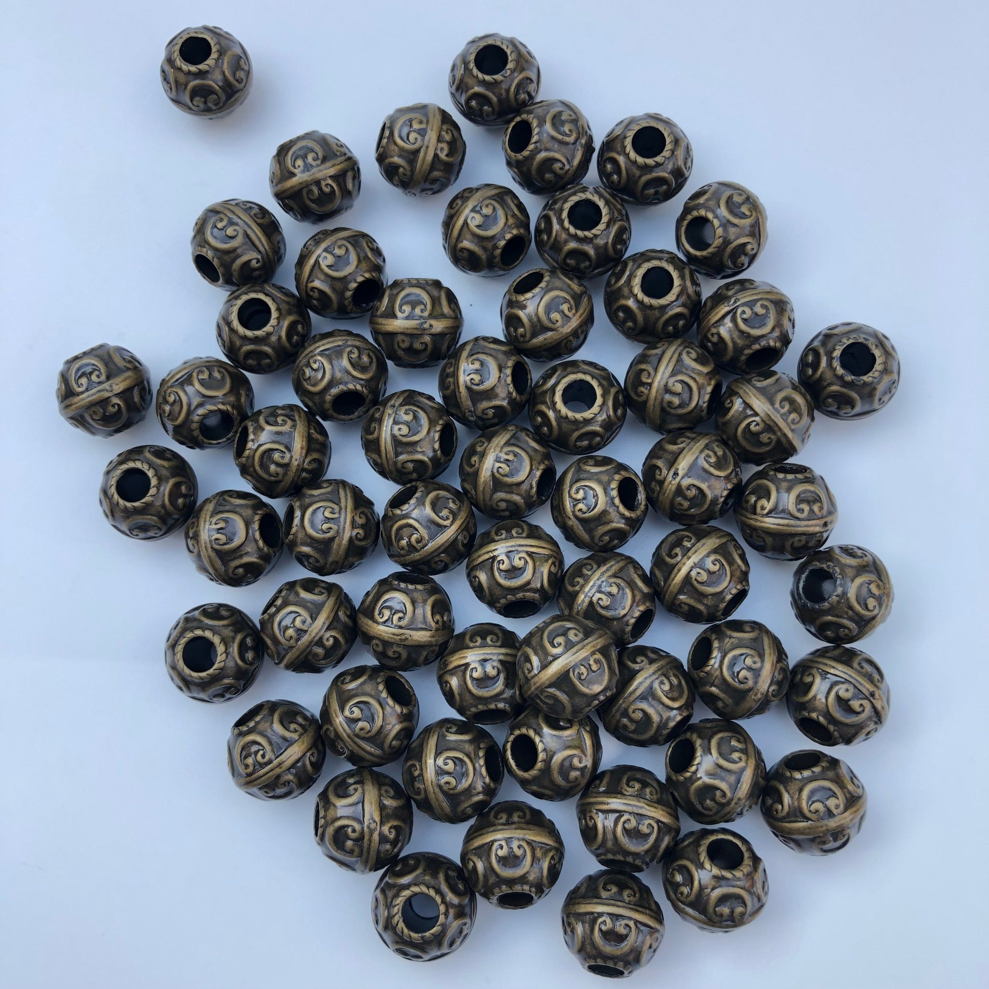 17mm Antique Bronze Macrame Beads