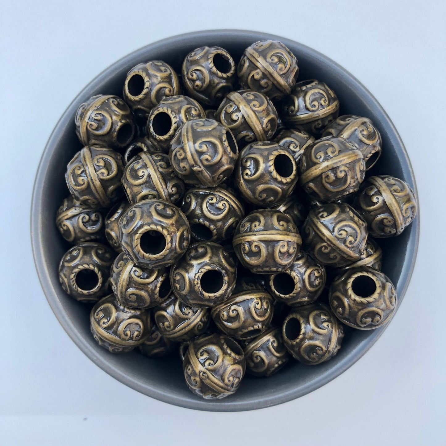 17mm Antique Bronze Macrame Beads