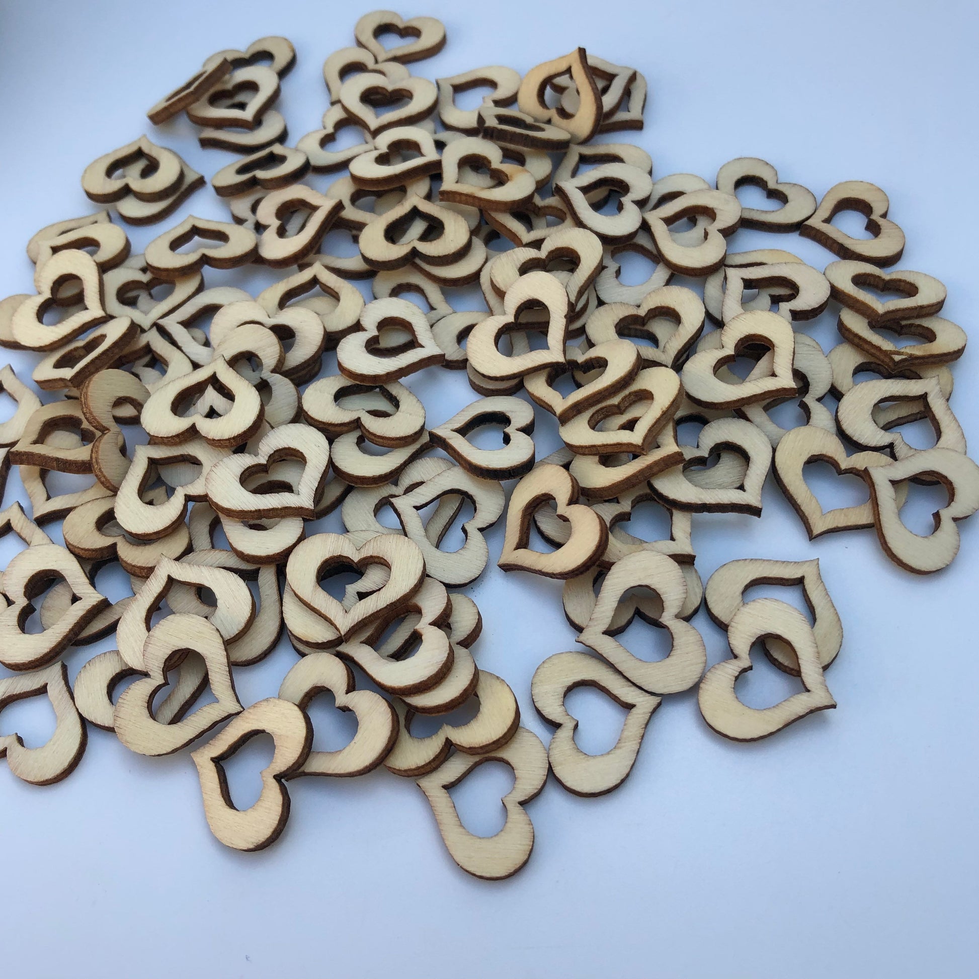 Laser Cut Wooden Hearts