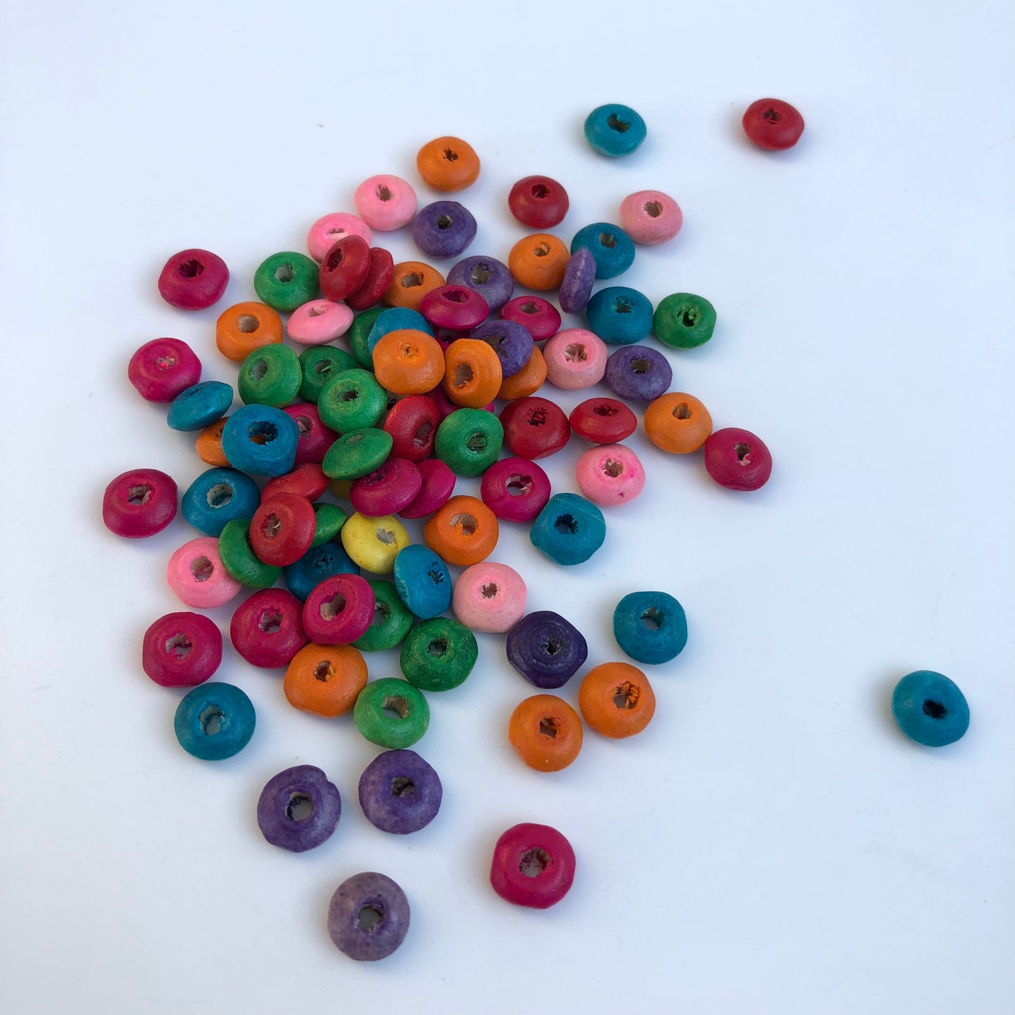 Mixed Multi Colour Saucer Beads 8x3mm Abacus Wooden Spacers Rainbow Wood Bead 150 Pieces