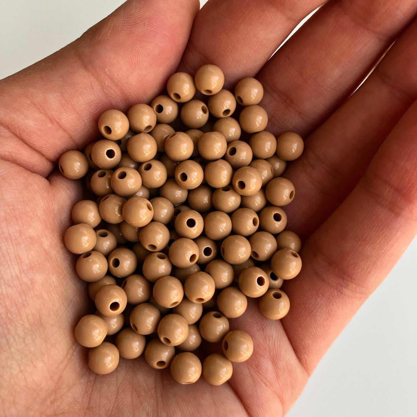 150X Tan Milk Brown Beads