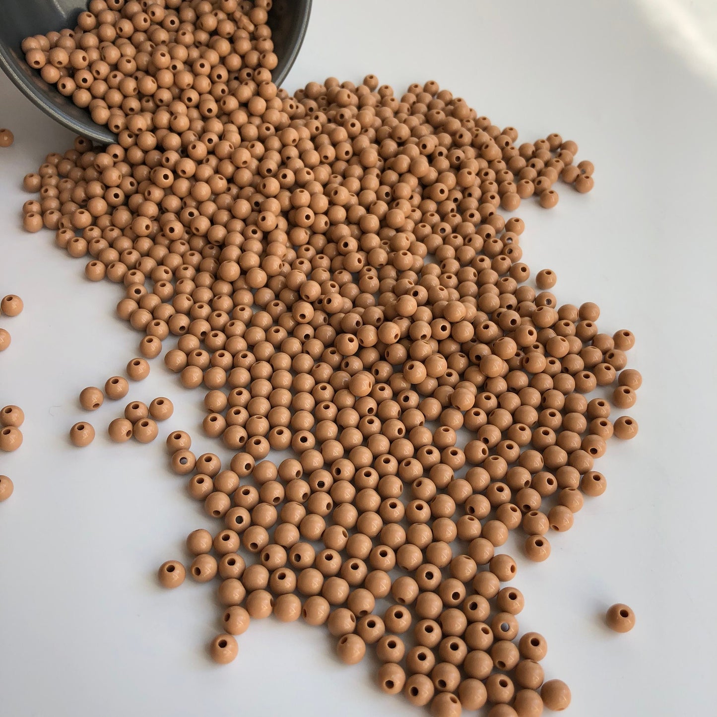 150X Tan Milk Brown Beads