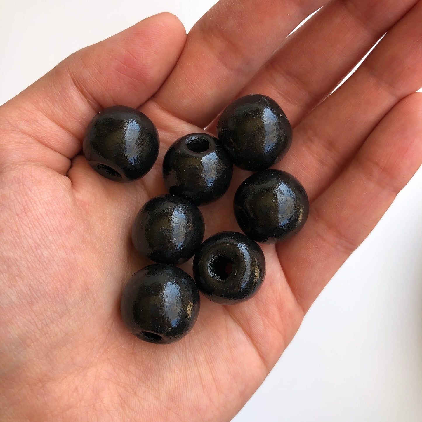 Black Macrame Beads 