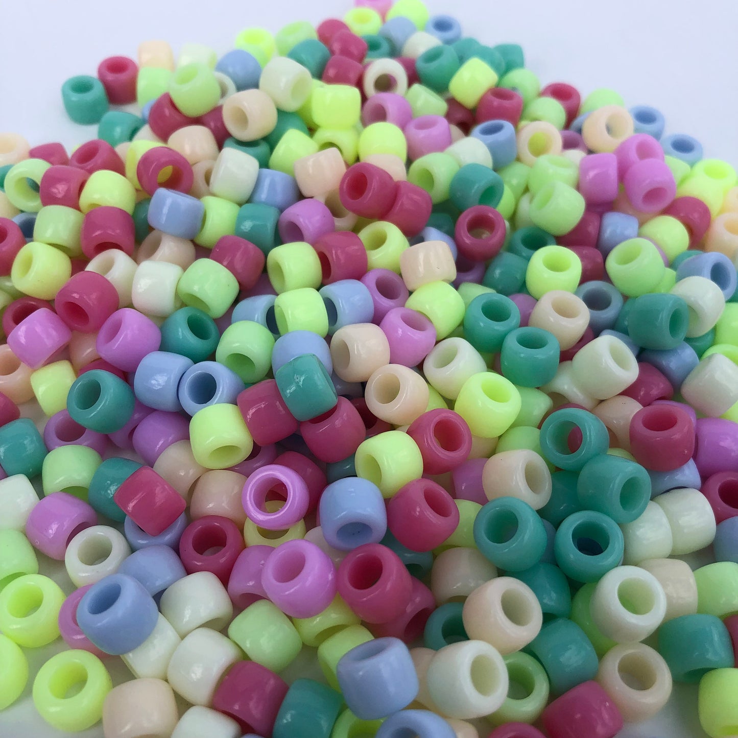 Pony Beads Colourful Plastic Craft Bead 8.5mm Barrel Bead for DIY Jewelry 100pcs