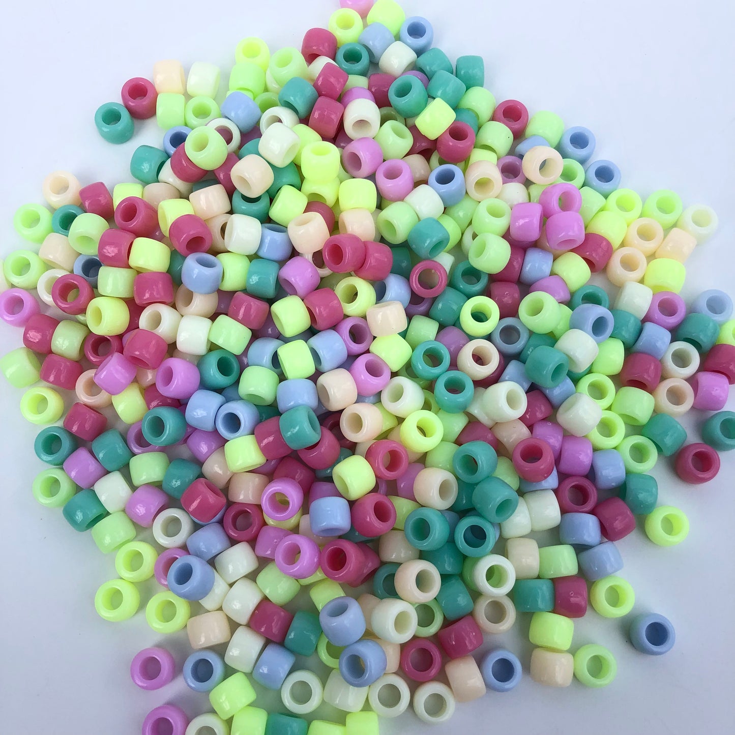 Pony Beads Colourful Plastic Craft Bead 8.5mm Barrel Bead for DIY Jewelry 100pcs