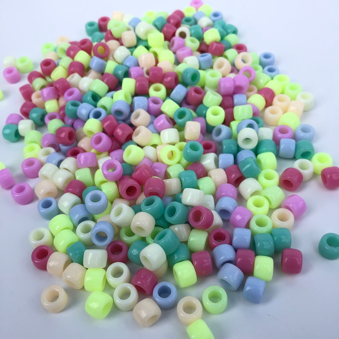 Pony Beads Colourful Plastic Craft Bead 8.5mm Barrel Bead for DIY Jewelry 100pcs