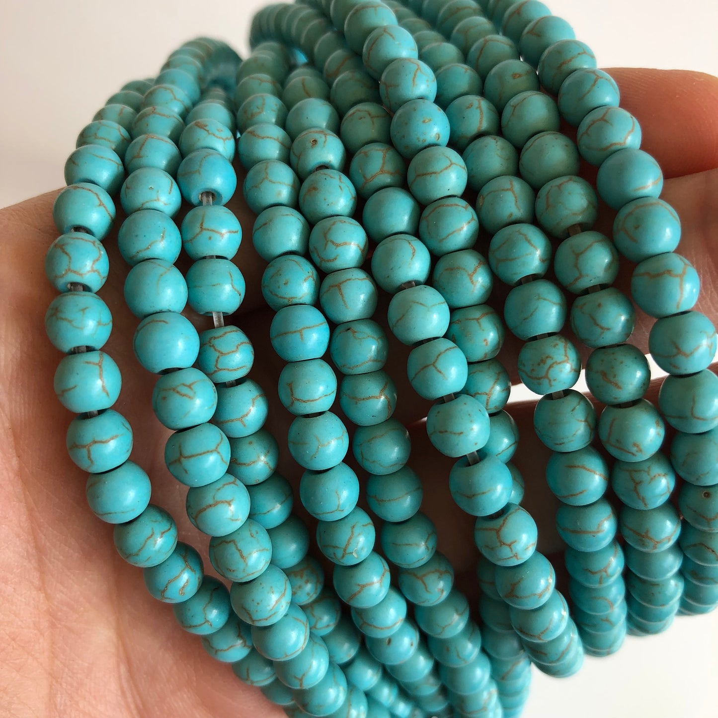 Blue Gemstone Beads Turquoise Gemstone Bead for DIY Jewellery 6mm Round Beads 70pcs per Strand