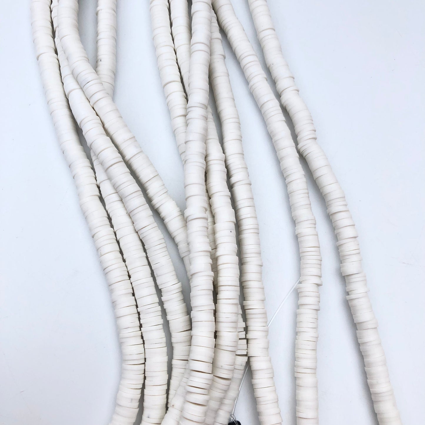 Clay Polymer Beads 6mm White Clay Disc Boho Bead Jewellery Craft Making Bead 40cm Strand