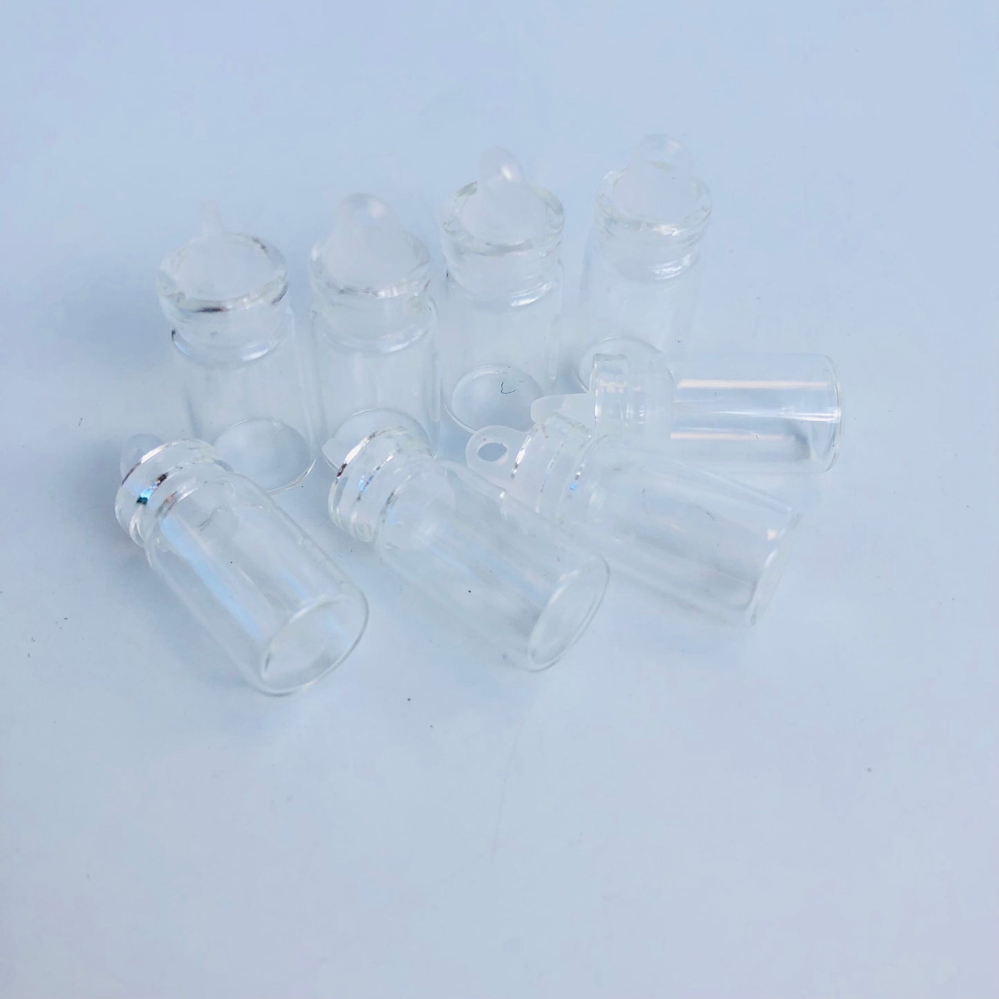 Glass Jar Clear Vial 1.5ml Mini Stopper Plug Jars 10pcs Hanging Vials Seed Bead Container Wishing Bottles