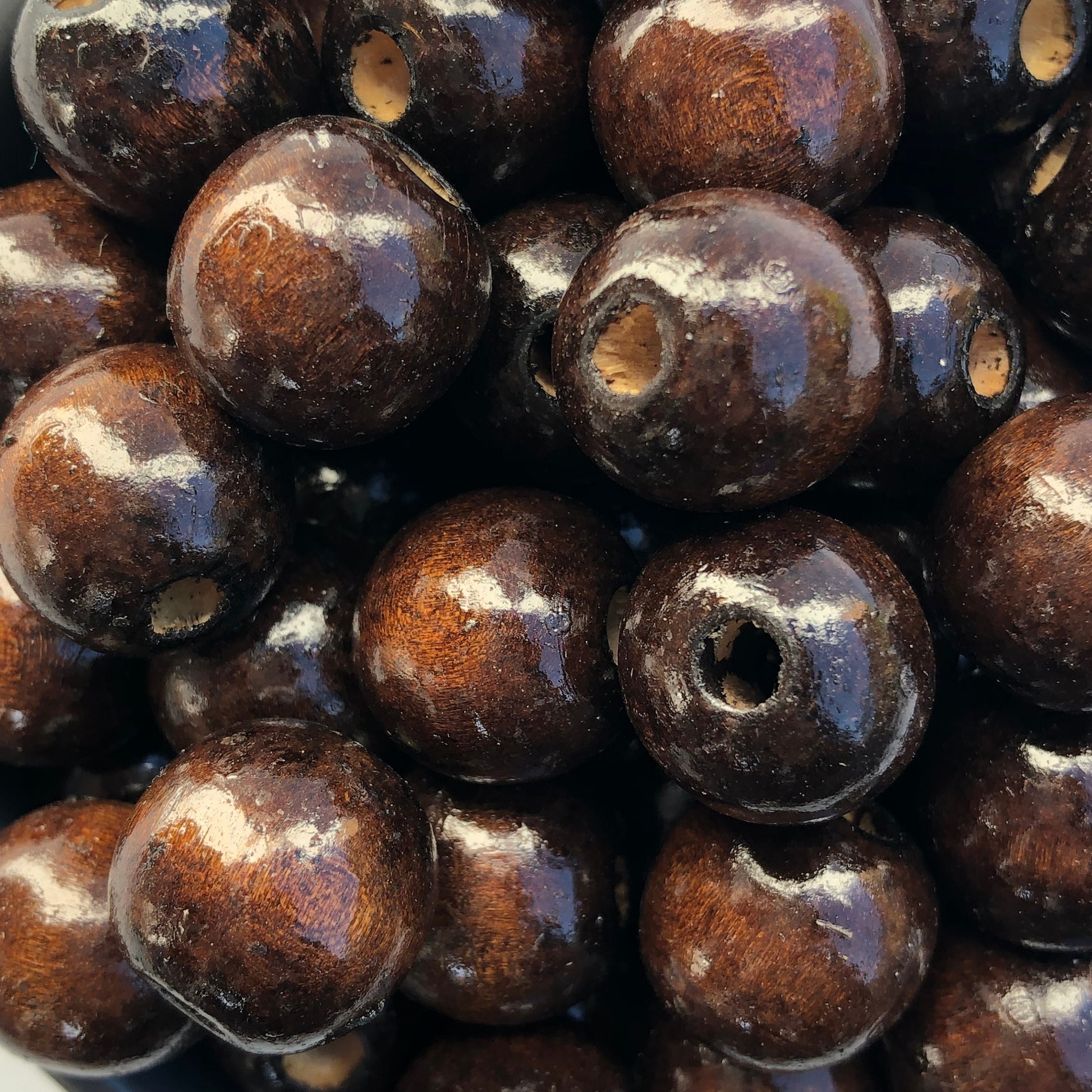 Dark Brown Wood Beads