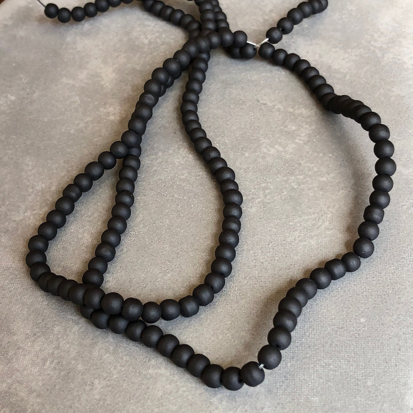 Bead Glass Black Frosted Beads 4mm for Necklace Making Round Bead for DIY Earing Craft Bead for Bracelet Making 75cm Strand