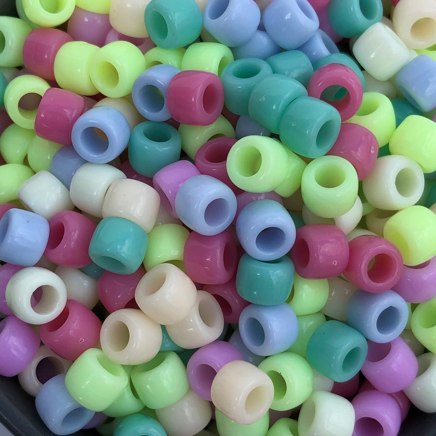 Pony Beads Colourful Plastic Craft Bead 8.5mm Barrel Bead for DIY Jewelry 100pcs