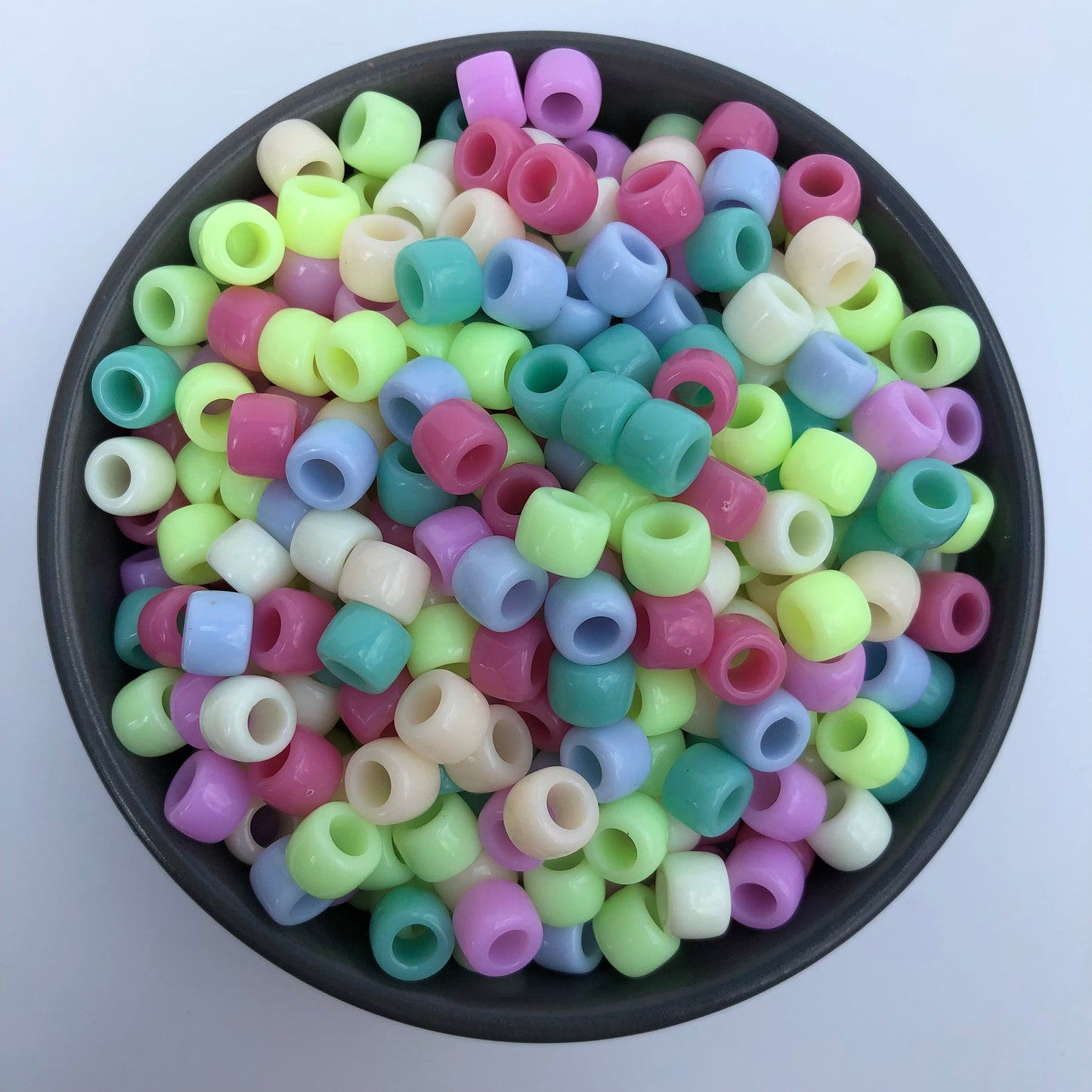 Pony Beads Colourful Plastic Craft Bead 8.5mm Barrel Bead for DIY Jewelry 100pcs