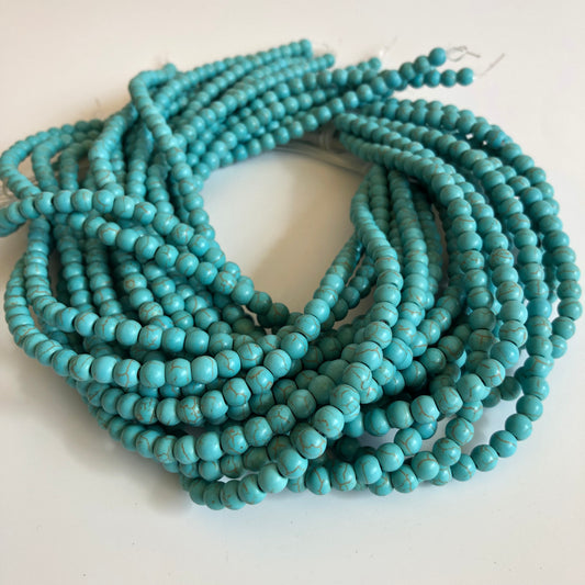 Blue Gemstone Beads Turquoise Gemstone Bead for DIY Jewellery 6mm Round Beads 70pcs per Strand