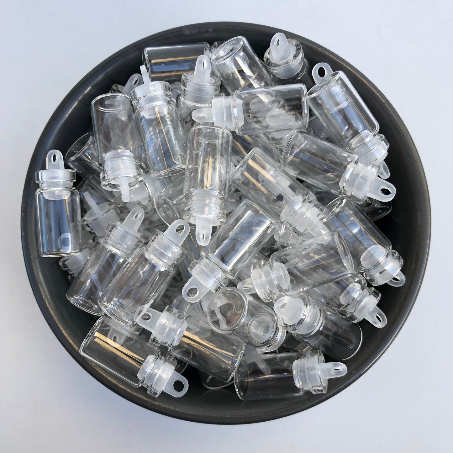 Glass Jar Clear Vial 1.5ml Mini Stopper Plug Jars 10pcs Hanging Vials Seed Bead Container Wishing Bottles