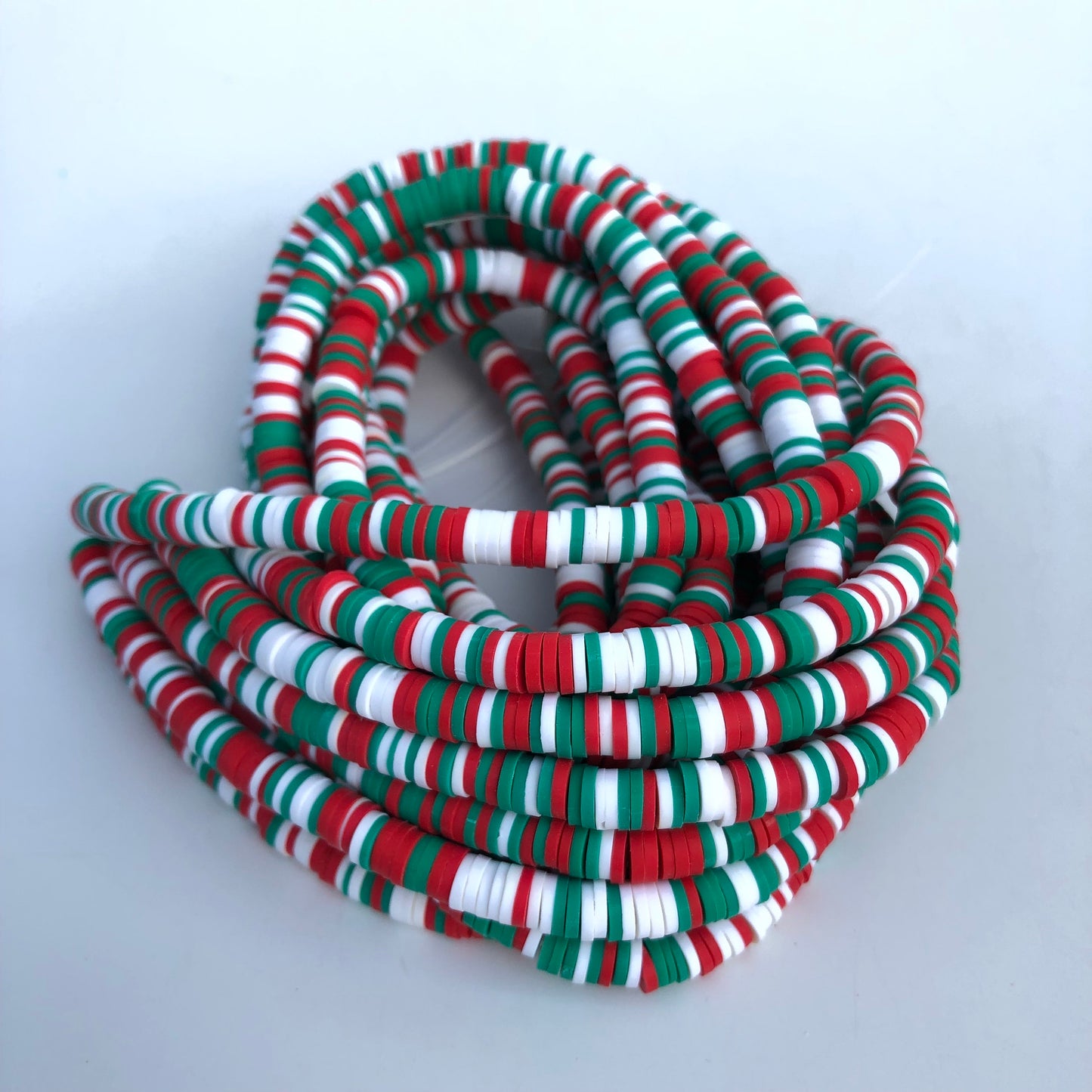 Polymer Clay Beads 6mm Mixed Round Donut Disc Bead Red Jewellery Making Beads 40cm Green Strand Bead